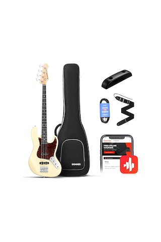 Donner Dpb-510r Jb-style Bas Gitar Vintage White