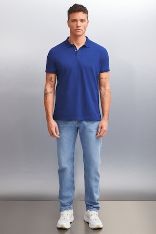 Grimelange Tarnex Erkek %100 Pamuk Kısa Kollu Regular Fit Lacivert Polo Yaka T-shirt