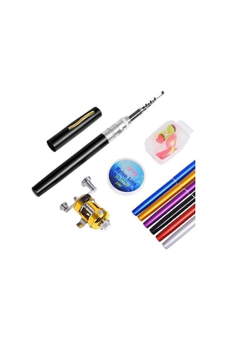 Dancemonkey Mini Trolling Makara Kombosu, Cep Kalem Olta Kamışı, Makara Soft Yemle, Teleskopik