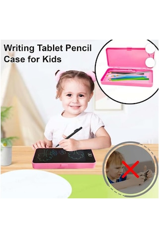 Silme Emniyet Kilitli Lcd Ekran Silinebilir Dijital Yazı Tahtası Kalemlik Ebat 20cm X 9cm X 2,2cm Mavi