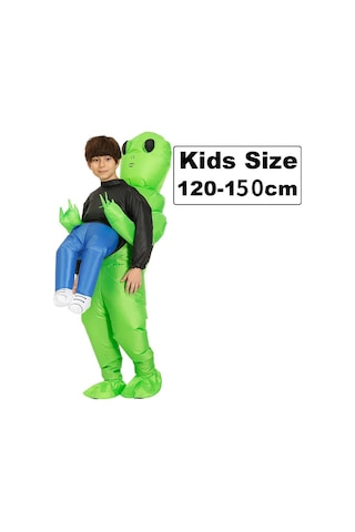 Children 120 - 150 Cm Yetişkin Çocuk Uzaylı Şişme Kostüm