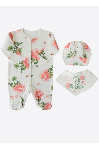 Kitikate Organik Love Roses 3'lü Takım Ekru Ekru