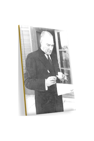 Cakasepetim Atatürk Smokinli Kahve Sigara Ahşap Mdf Tablo