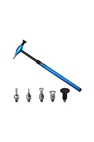Araba Çizik Onarım Aracı Teleskopik Alüminyum Alaşımlı Çekiç 5 Çarpma Başlığı İle Boyasız Çizik Giderme Araç Seti Mavi