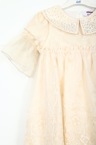 Xo Kids Kız Çocuk Elbise 4-12 Yaş 3192 Ekru