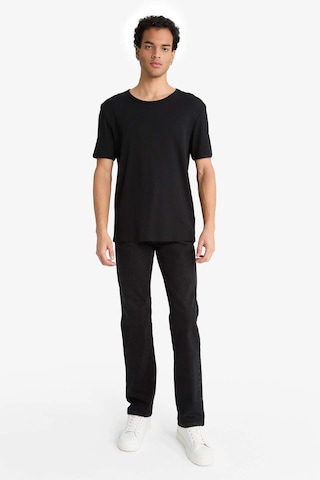 Defacto Slim Fit Dar Kesim Bisiklet Yaka Ribana Kısa Kollu Tişört F9535ax25hsbk81 SIYAH