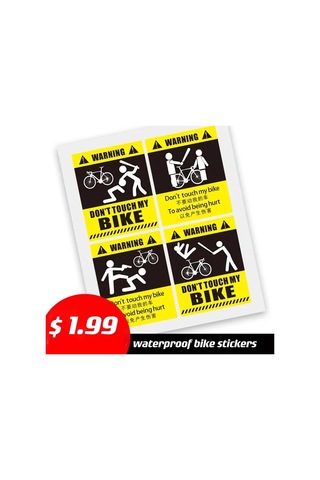 Stil A-1pc Bisikletime Dokunmayın Bisiklet Uyarı Çıkarılabilir Etiket Yansıtıcı Macun Mtb Su Geçirmez Dekoratif Bisiklet Aksesuarları 4 Türleri Sarı - Siyah