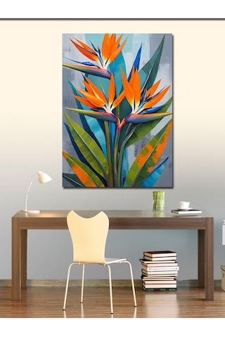 Kanvas Tablo Egzotik Cennet Kuşu Çiçekleri 50cmx70cm