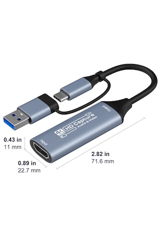 4k 30hz Hdmı Video Capture Card Usb 3.0 Ve Type-c Görüntü Yakalama Kartı