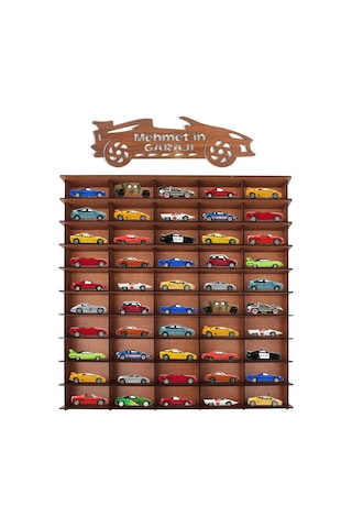 Ahşap Hobi Araba Rafı Ceviz Kişiye Özel İsimli