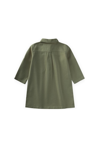 Boyalı Gabardin Elbise 2-7 Yaş Haki Yeşil Haki Yeşil