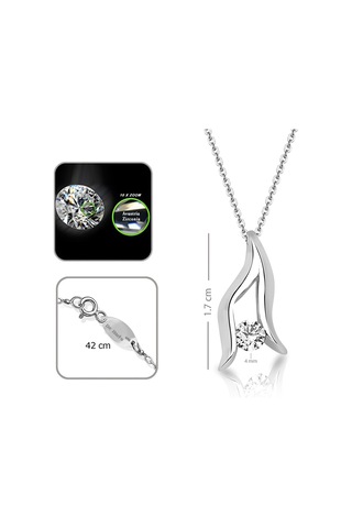 Kuyumcudukkani Zirconia Taşlı"leaf"kolye - 32105-w-w Beyaz