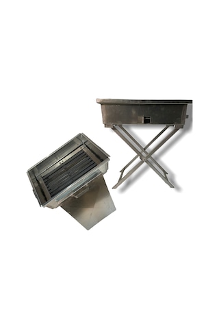 Demir Mangal Katlanır Ayaklı 45 Cm Inox