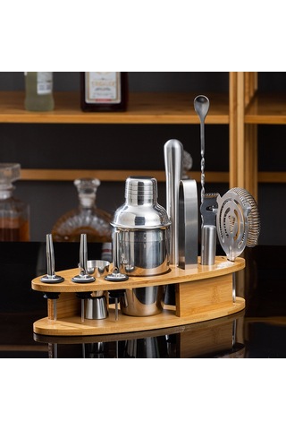 11 Parçalı Paslanmaz Çelik Kokteyl Şeker Seti - Profesyonel Bar Malzemeleri 350 Ml