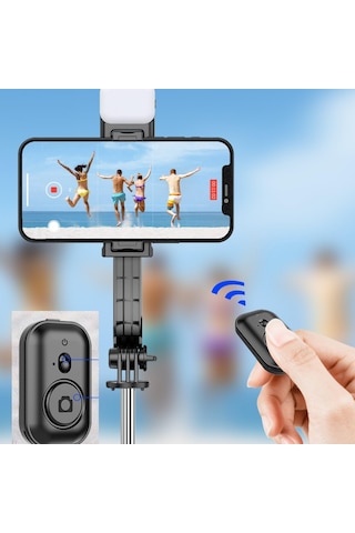 Lexroo L12d Işıklı Selfie Çubuğu Uzaktan Kumandalı 116 Cm Tripod Özçekim Alüminyum Masa Üstü Tripod