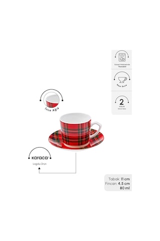 Karaca Ekose 2 Kişilik Kahve Fincanı Takımı 80 ml