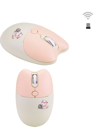 Geezer Kablosuz Sessiz Klavye Mouse Seti Bej Smk-672