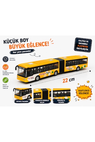 22 Cm Körüklü Şehir Otobüsü Oyuncak Sarı