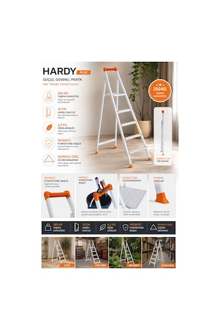 Ze Zigana Ev Gereçleri Hardy Plus 4+1 Ekstra Güçlü 250 Kg Taşıma Kapasiteli Metal Ev-ofis-bahçe-inşaat Tipi Merdiven Ze Zigana Ev Gereçleri Hardy Plus 4+1 Ekstra Güçlü 250 Kg Taşıma Kapasiteli Metal Ev-ofis-bahçe-inşaat Tipi Merdiven