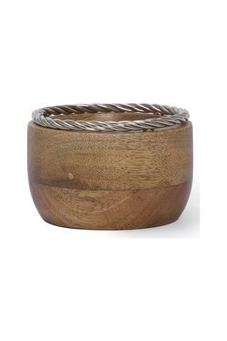 Yargıcı Metal Detaylı Mango Ağacı Servis Kasesi 10x6 Cm 26knhs1042n St