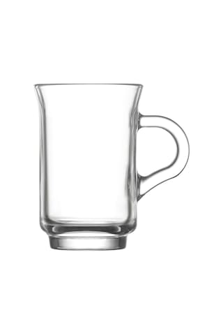 LAV Ada Cam Kulplu Çay Bardağı 6 Kişilik 155 ml Kulplu