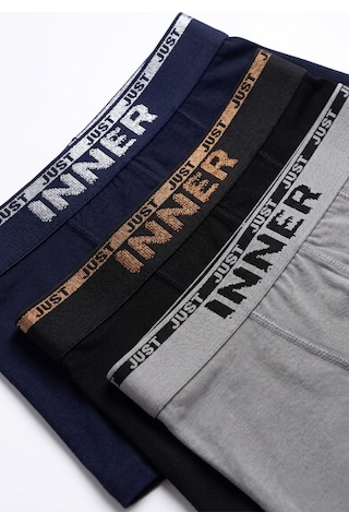 Just Inner Erkek Pamuklu Boxer Kabartma Bel Lastikli İç Giyim Konforu 135001 Siyah