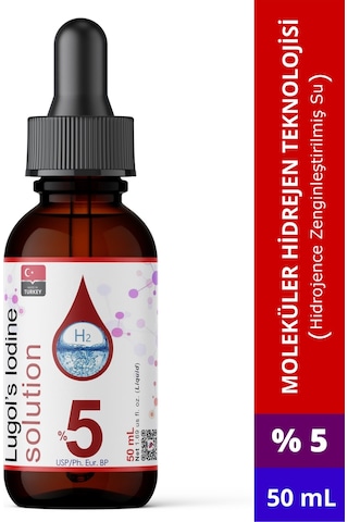 Lugol's %5 İyot Çözeltisi İyot Damla Cam Damlalıklı 50 ML