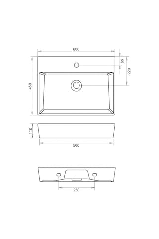 Turavit Vega Dikdörtgen Beyaz Delikli Lavabo 60x45 Cm Vg0060 Diğer