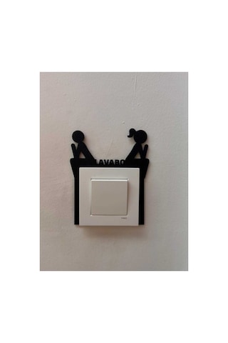 Lavabo Yazılı Dekoratif Anahtar Çerçevesi - Priz Üstü Figürlü Dekoratif 3d Baskı /plastik 2 Adet