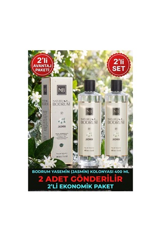 Jasmin Beyaz Yasemin Kolonyası 400 Ml Dökmeli 2'li Paket 80 Aile Ve Ofis Toptan Set