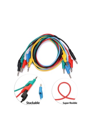 Yunboo 4mm Silikon Test Kablosu, Yığılabilir Muz Pluglu, 1000v/15a, Esnek Multimetre Bağlantı Kablosu 5 Renk