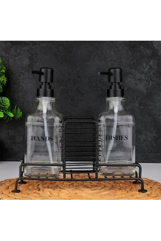 Mien Standlı 2 Li Sabunluk Seti Şeffaf