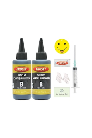 Ekoset Canon E414 E474 Uyumlu Siyah Mürekkep 200 ML
