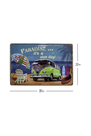 Cajuart Paradise Woswos Temalı 20X30 Cm Metal Plaka Metal Tablo