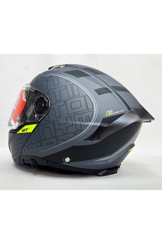 Mt Atom 2 Sv Destiny C2 İç Güneş Vizörlü Çene Açılır Kask Mat Gri