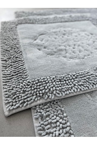 Pamukkent Süper Emici 2'li%100 Pamuk Ultra Lüks Banyo Paspası Seti 60x100 Cm Ve 50x60 Cm Çok Renkli