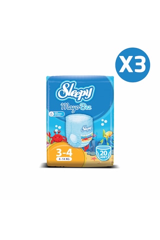 Sleepy Mayo KÜLOT Bez 4 Numara Maxi 3'LÜ PAKET 60 Adet