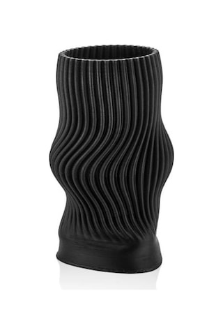 Lamedore Linear Siyah 3d Büyük Vazo 21x21x38 Cm Siyah