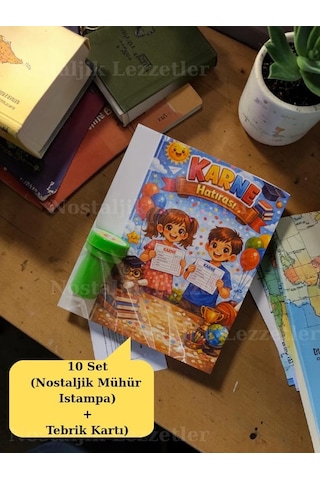 Karne Hediyesi 10 Set Nostaljik Mühür Istampa Ve Tebrik Kartı