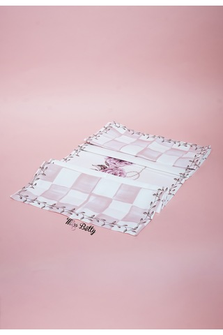 Rosadora Dekoratif Runner Sofra Ve Masa Dekoru Beyaz - Pembe