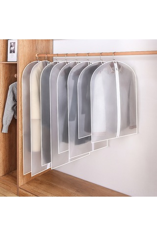 Kıyafet Asma Fermuarlı Tarzda Ev Elbiseleri, Takım Elbiseler, Çantalar, Kalınlaştırılmış Asma Peva Şeffaf Kıyafet Depolama Torbaları, Toz Örtüsü 60 120 Fermuarlı 5 Parça 60 120 Fermuar