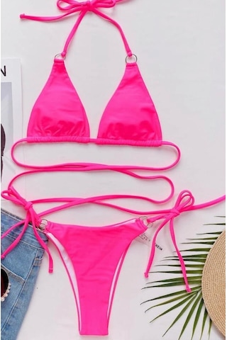 Deep Beach İp ve Halka Detaylı Bikini Takım 001