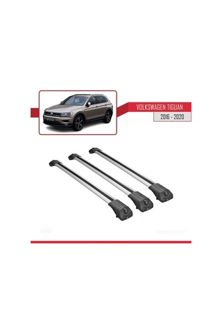 Volkswagen Tiguan 2016-2020 Arası İle Uyumlu Ace-1 Ara Atkı Tavan Barı Gri 3 Adet Bar