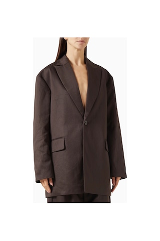 Represent Crimp Single - Breasted Blazer, Lüks Tek Düğmeli Klasik Ceket Kahverengi
