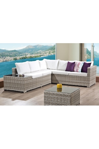 Flexy Zen Bahçe Köşe Mobilya Takımı Rattan Bahçe Mobilyası 316