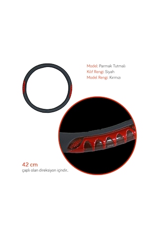 Pmx Geçmeli Direksiyon Kılıfı Fosforlu Siyah Kırmızı 42 Cm Teq-007bk/rd Kırmızı