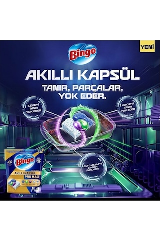 Bingo Akıllı Kapsül Pro Max Bulaşık Makinesi Deterjanı Tableti 1 PKT.BINGO.100