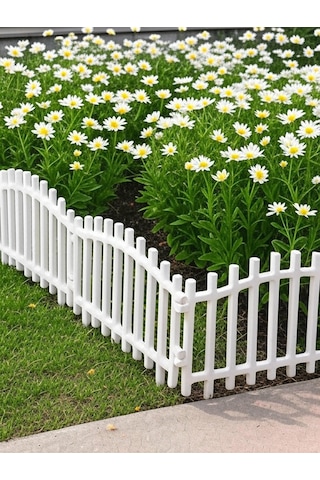 Büyük Boy Çift Yönlü Beyaz Yüksek Plastik Bahçe Çit