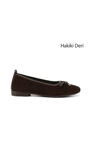 Gönderi(R) Gönderi R Kadın Kahve Süet Fiyonklu Hakiki Deri Babet Dyza75645194 Kahverengi
