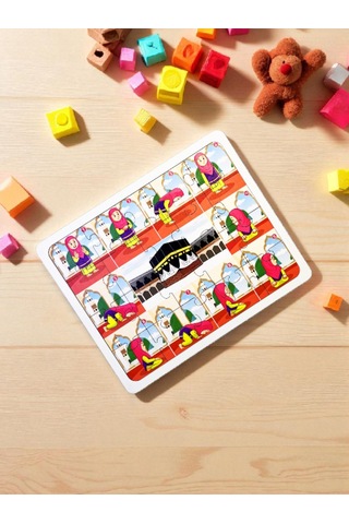 Eğitici Eğlenceli Renkli Abdest Ve Namaz Puzzle Kız Çocuklar Için Ikili Oyuncak Seti